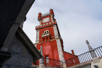 Fototapeta na wymiar Pena Palace, a Romanticist castle in Sao Pedro de Penaferrim, in the municipality of Sintra, Portugal. 