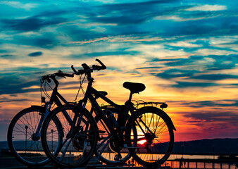 bicycle on sunset
