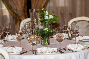 table set for a wedding reception