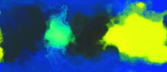 Obraz premium abstract watercolor background with watercolor paint with yellow, very dark blue and strong blue colors. can be used as web banner or background