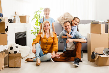 family moving into their new home