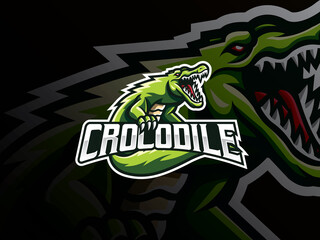 Crocodile mascot sport logo design