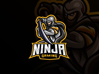 Ninja mascot sport logo design © Fand