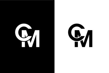 CM, MC Letter logo design template vector