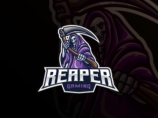 Grim reaper mascot sport logo design