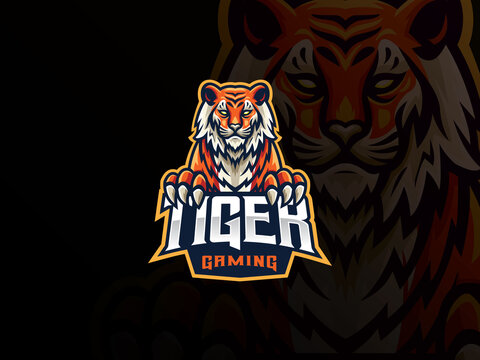 Tiger mascot sport logo design