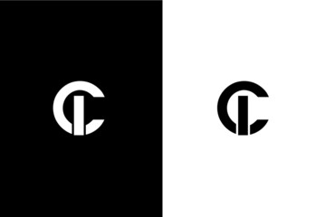 CI, IC Letter logo design template vector
