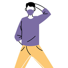 man with masks doing exercise