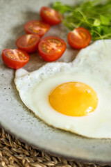  Eggs and salad for breakfast at home