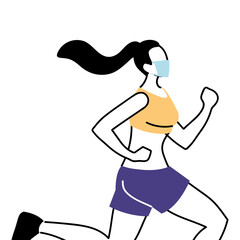 woman with masks doing exercise