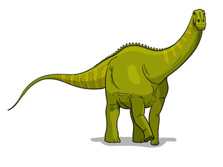 Apatosaurus dinosaur vector illustration in cartoon style.