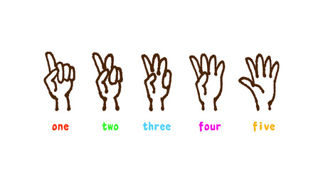 Obraz premium One to five gesture