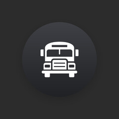 School Bus -  Matte Black Web Button