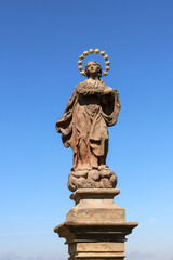 Fototapeta na wymiar Baroque statue of the Virgin Mary
