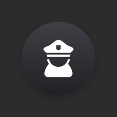 Captain -  Matte Black Web Button