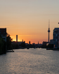 Berlin sunset including tower