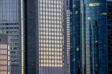 Windows of several skyskrapers