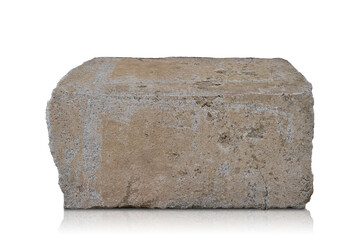 Block concrete on white background. Clipping path