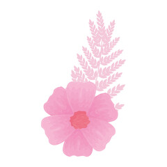 Naklejka premium flower pink color pastel with branch and leaves , nature concept vector illustration design