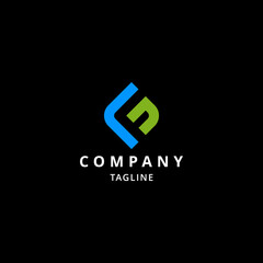 F and G Letter Initials Company Logo Template