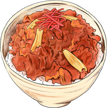 牛丼のイラスト