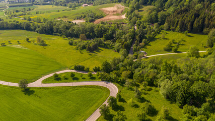Wald und Wiesenlandschaft - Luftbild