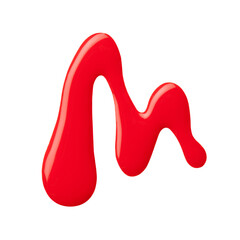 Blot of red nail polish isolated on white