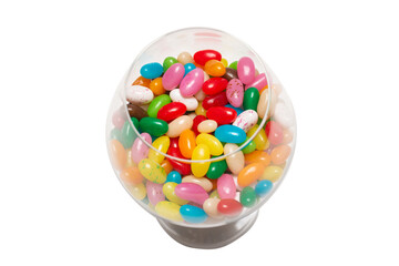 Colorful jelly beans isolated on white.