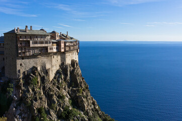Fototapeta na wymiar Simonos Petra Monastery, Mount Athos