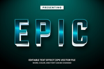 Metallic teal shiny text effect