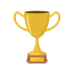 Trophy Cup Vector Flat Icon isolated white background