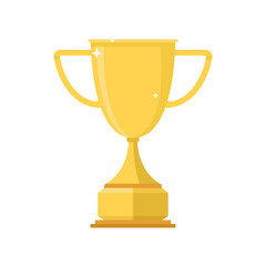 Trophy Cup Vector Flat Icon isolated white background