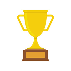 Trophy Cup Vector Flat Icon isolated white background