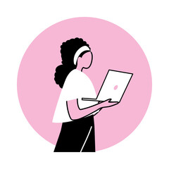 young woman using an electronic device