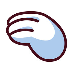 black and white outline cartoon hand