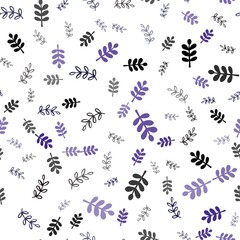Dark BLUE vector seamless doodle pattern with leaves, branches. Creative illustration in blurred style with leaves, branches. Pattern for trendy fabric, wallpapers.