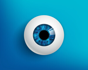 Human eyeball with a blue iris.