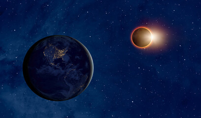 Fototapeta na wymiar Ringed solar eclipse 
