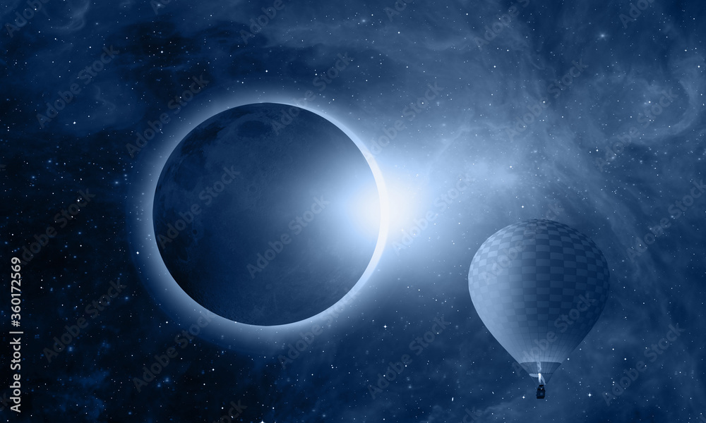 Poster ringed solar eclipse 