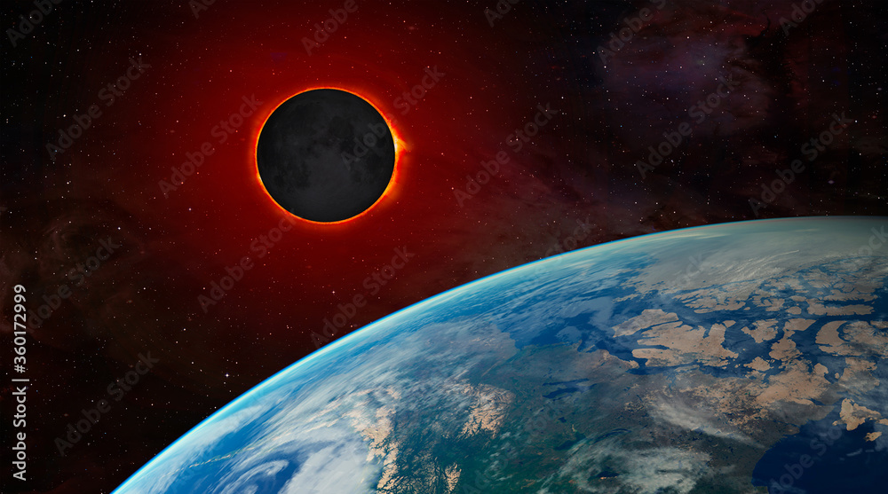 Poster ringed solar eclipse 