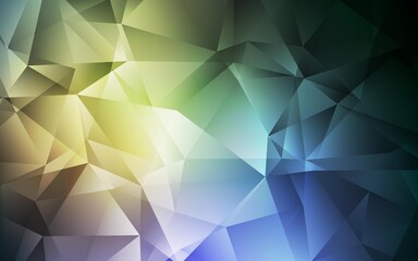 Light Blue, Yellow vector low poly texture. Polygonal abstract illustration with gradient. Triangular pattern for your design.