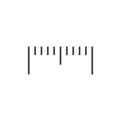 Ruler scale icon. Symbol measuring scale, markup for rulers. Metric Imperial Rulers, measuring tool, size indicator units.