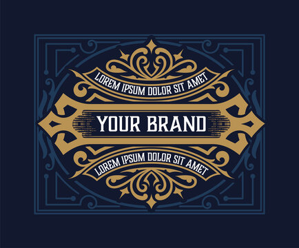 Liquor Label vintage design retro vector illustration