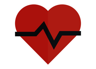 Heartbeat / heart beat pulse flat vector icon for medical apps and websites