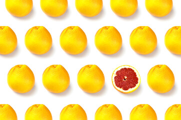 grapefruit with shadow on a white background 4