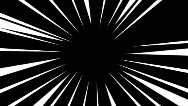 Black and white fast anime speed line or zoom line motion background.