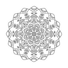 Mandala. Vintage decorative elements. Oriental pattern, Ethnic and tribal mandala on a white background. Ornate curls. Hand drawn vector illustration