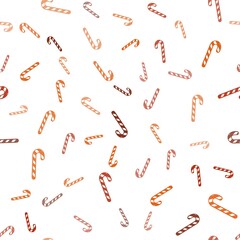 Light Red vector seamless background with tasty xmas sweets.