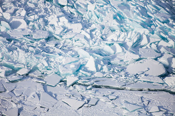 Ice field of hummocks on Lake Baikal