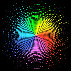 colorful halftone, spectrum radial gradient, vector EPS10
